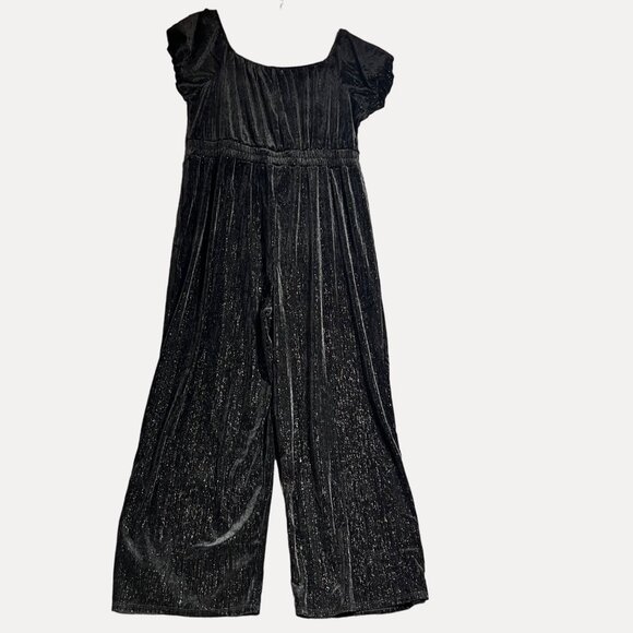 Three Pink Hearts Black Silver Jumpsuit XXL  Women's One-Piece Relaxed Fit Velve - Picture 6 of 7